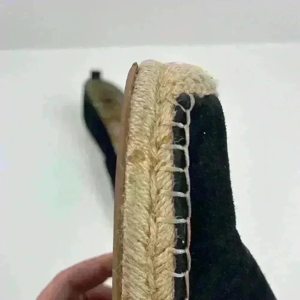 Sam Edelman Womens Carrin Platform Espadrille Slip-On Black Suede 8 Sandal Shoe - Picture 4 of 15